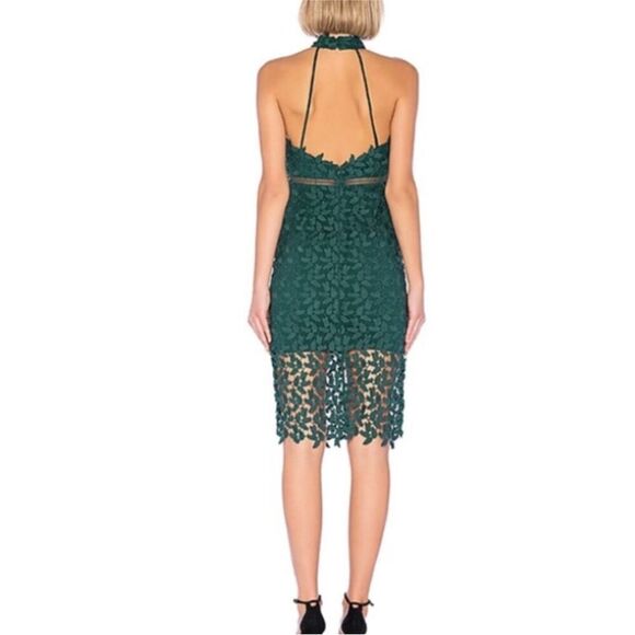 Bardot Green Gemma Lace Halter Cocktail Midi Dress | Size S - Picture 2 of 12